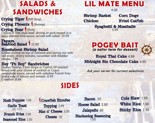 Menu at Deckhand Oyster Bar, Round Rock, 500 Parker Dr