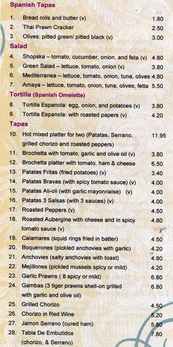 Cattleya Thai Restaurant menu