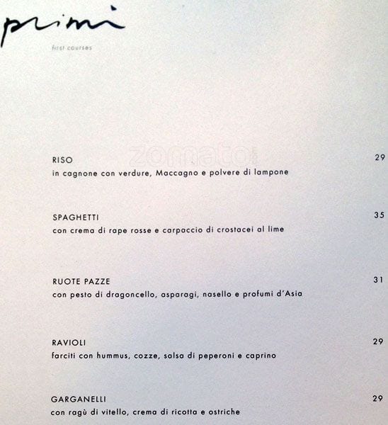 Menu di Seta 