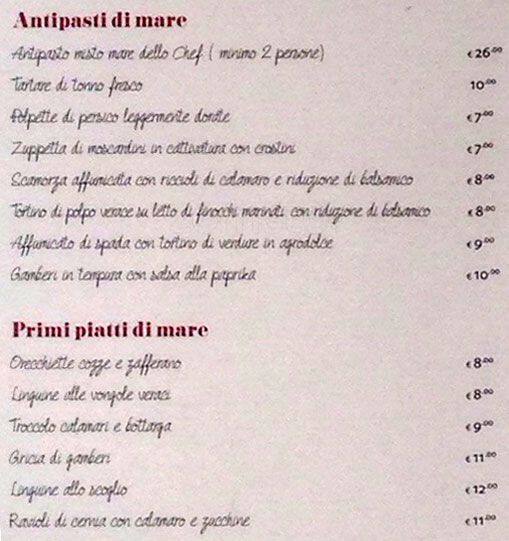 Menu di Magna Che Te Passa 