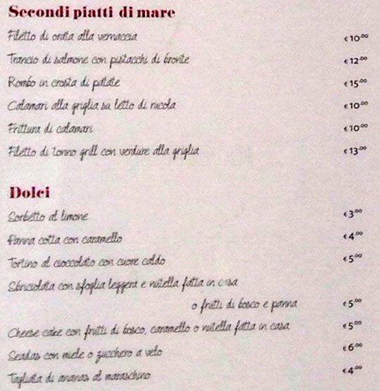 Menu di Magna Che Te Passa 