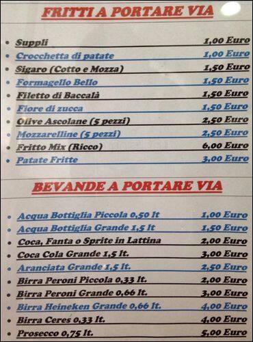 Menu di Dai Brothers al Cannone 
