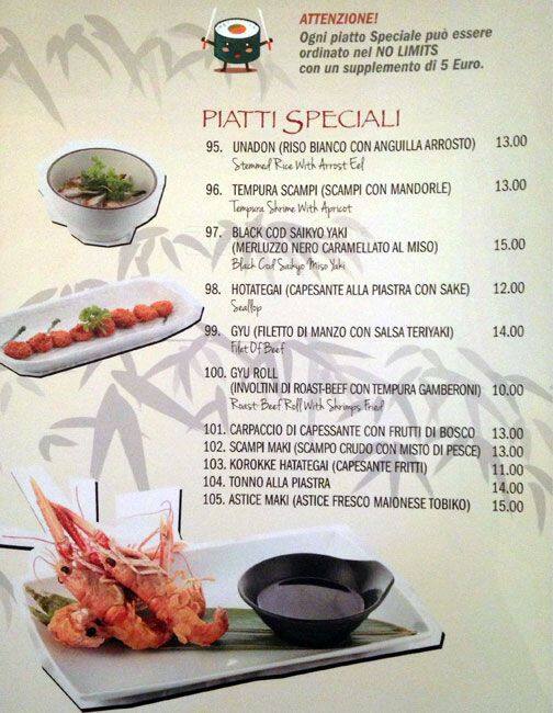 Menu di Yoshi - Ristorante Giapponese Roma 