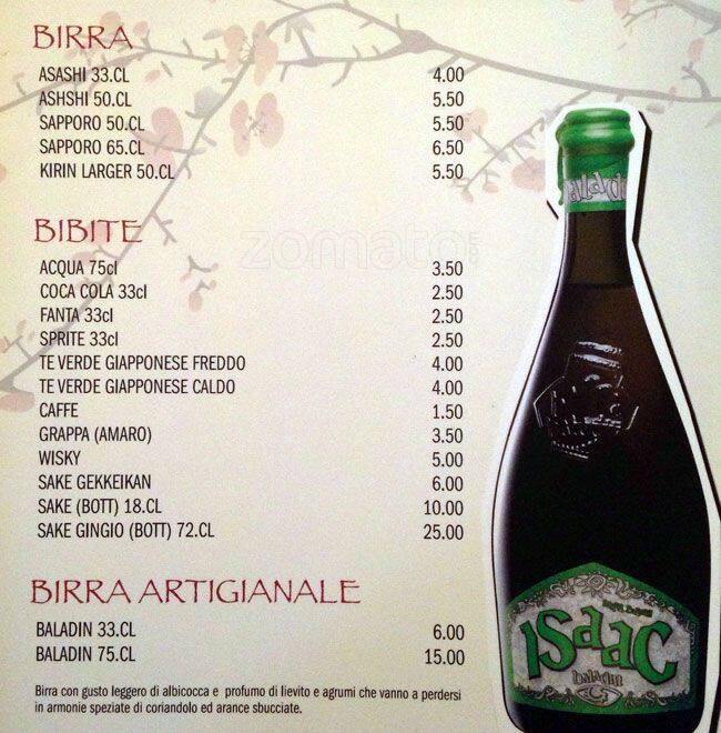 Menu di Yoshi - Ristorante Giapponese Roma 