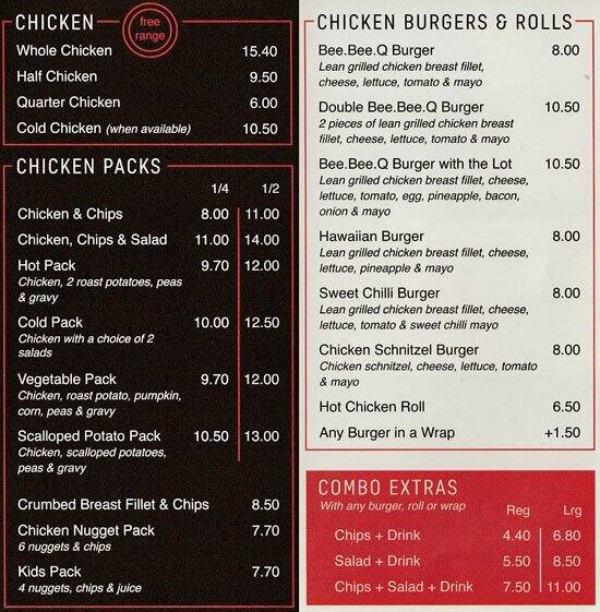 ivanhoe charcoal chicken Q, Ivanhoe, Q Bee' for Menu, Bee' Menu Bee' Melbourne Bee'
