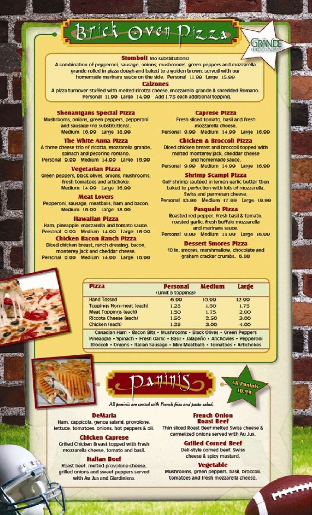 Menu at Shenanigans East Side Pub, Dania Beach