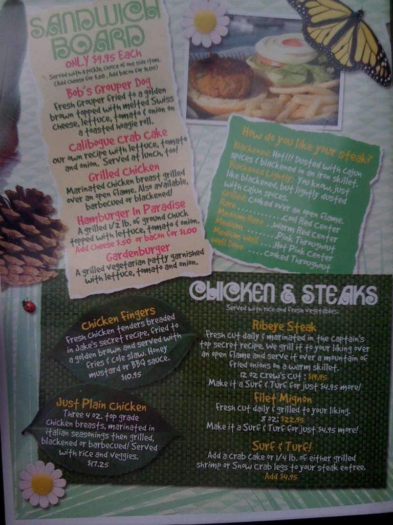 Menu at Salty Dog Cafe, Hilton Head Island, 232 S Sea Pines Dr