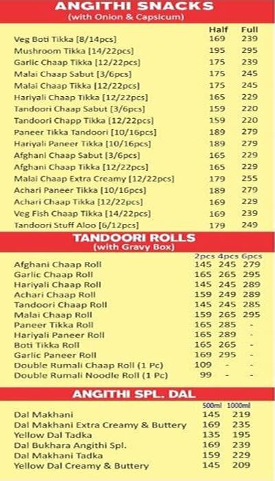 Punjabi Angithi By Vegorama Group menu