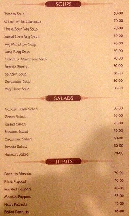 Amruta Hotel In Gandhinagar menu
