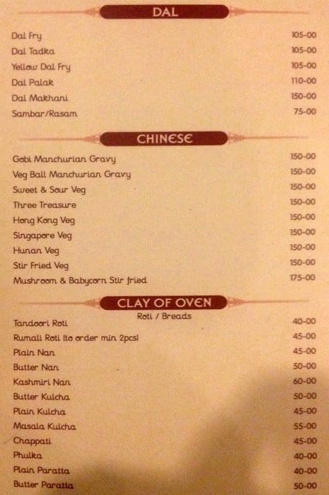 Amruta Hotel In Gandhinagar menu