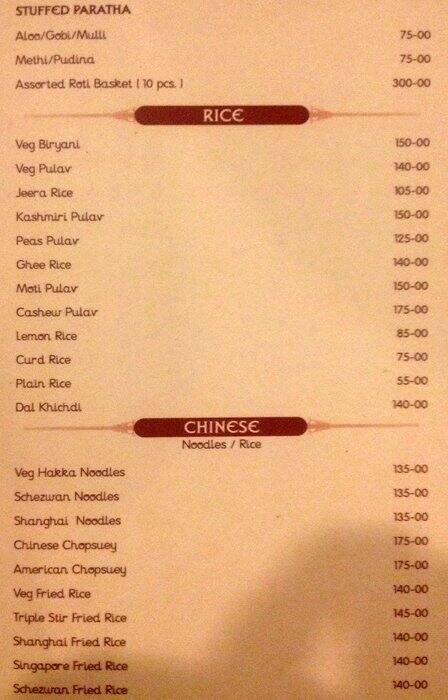 Amruta Hotel In Gandhinagar menu