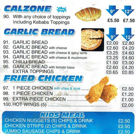 Jacque's menu