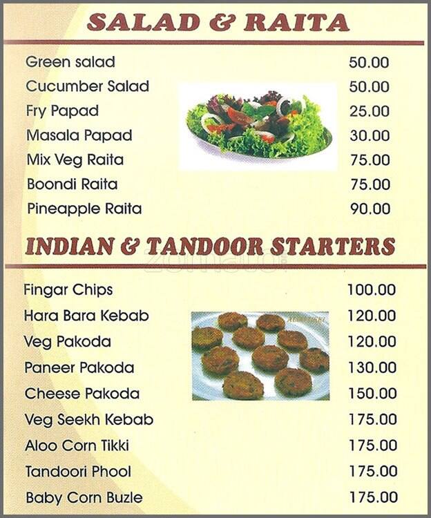 Rudranshu menu