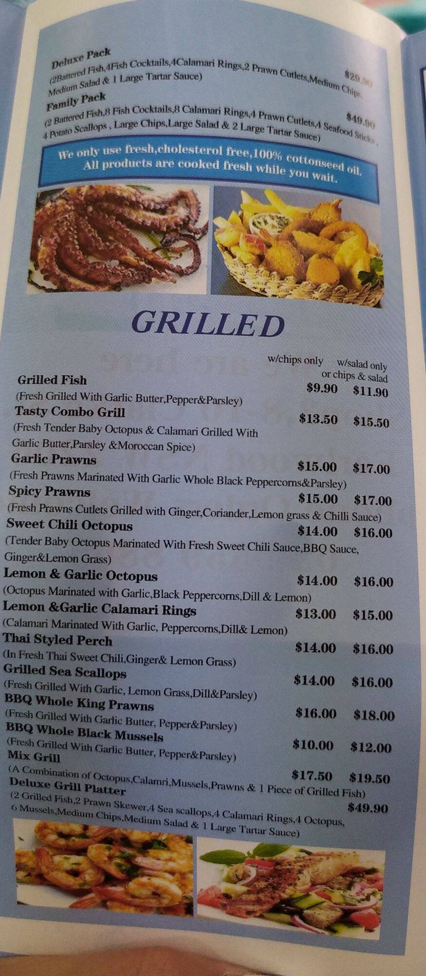 earlwood seafood menu menu for earlwood seafood earlwood sydney