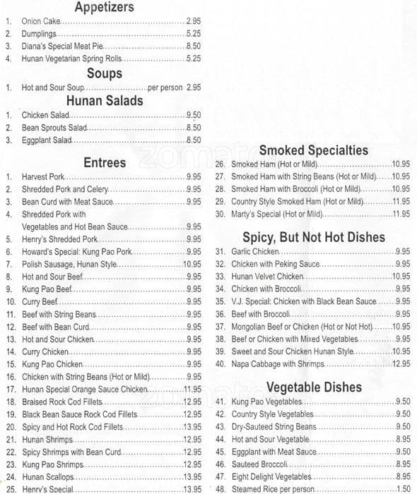 Henry's Hunan Menu, Menu for Henry's Hunan, Financial District, San ...