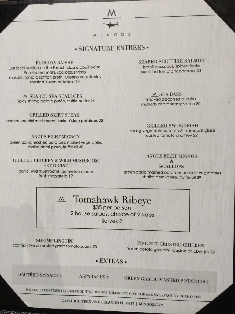 Menu at Study Bar & Grill, Orlando