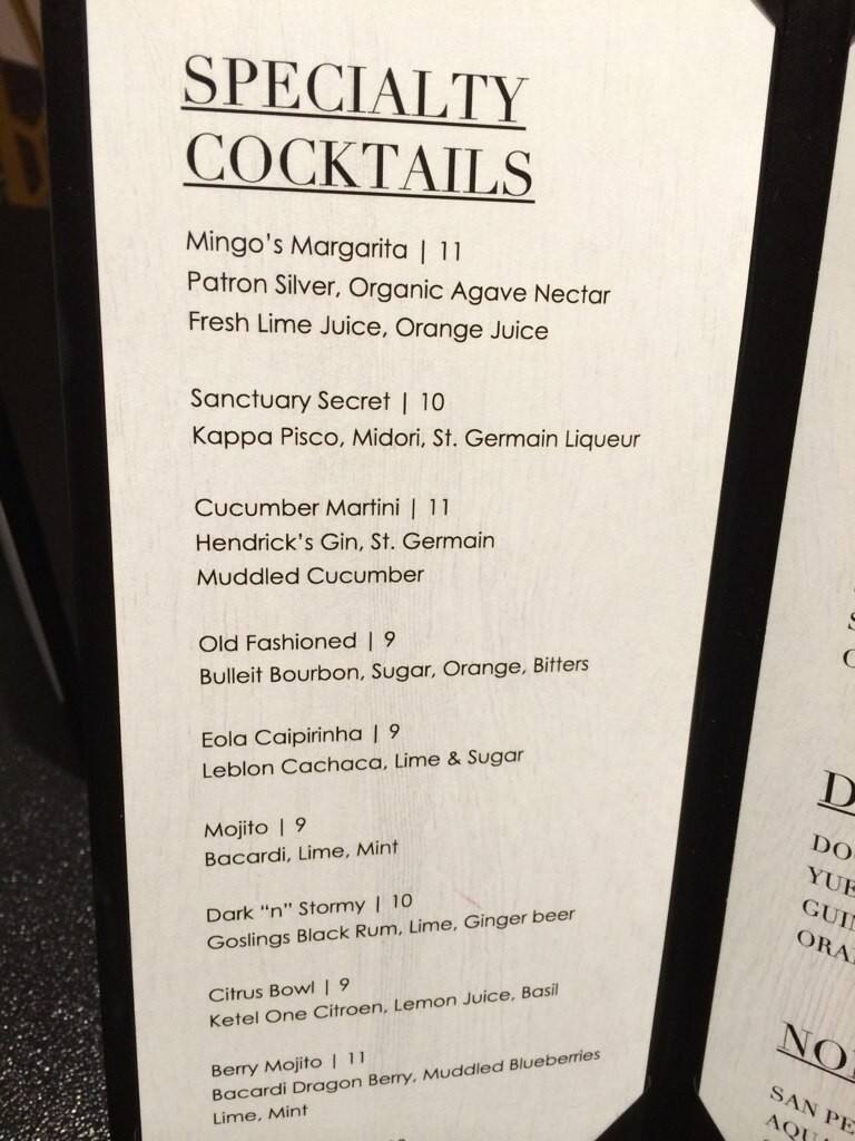 Menu at Study Bar & Grill, Orlando