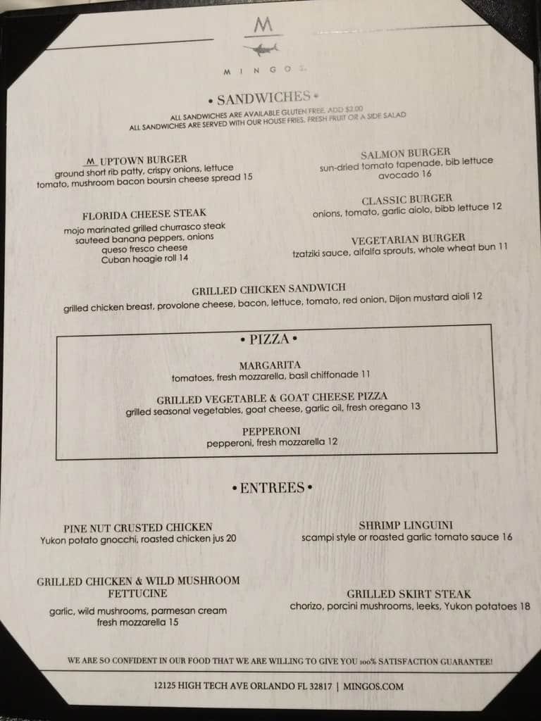 Menu at Study Bar & Grill, Orlando