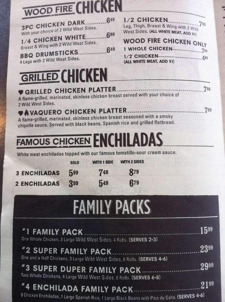 Cowboy Chicken Menu, Menu for Cowboy Chicken, Longview, Longview ...