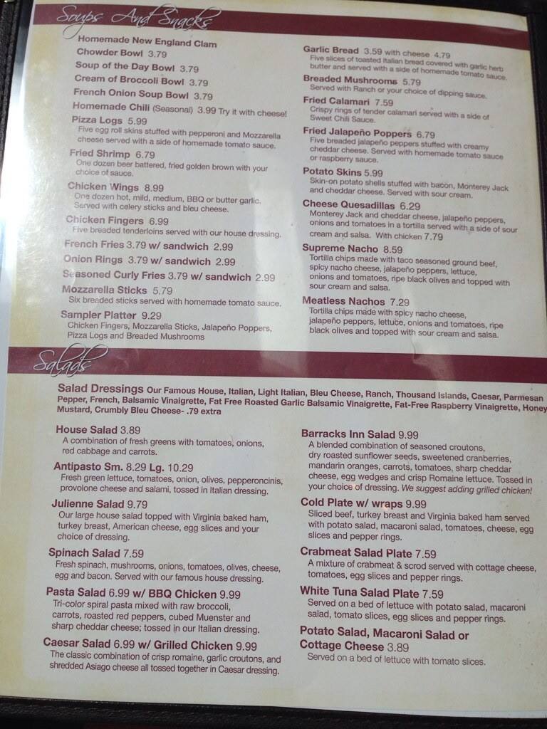 Fairgrounds Inn a Watertown Foto del Menu con Prezzi Urbanspoon/Zomato