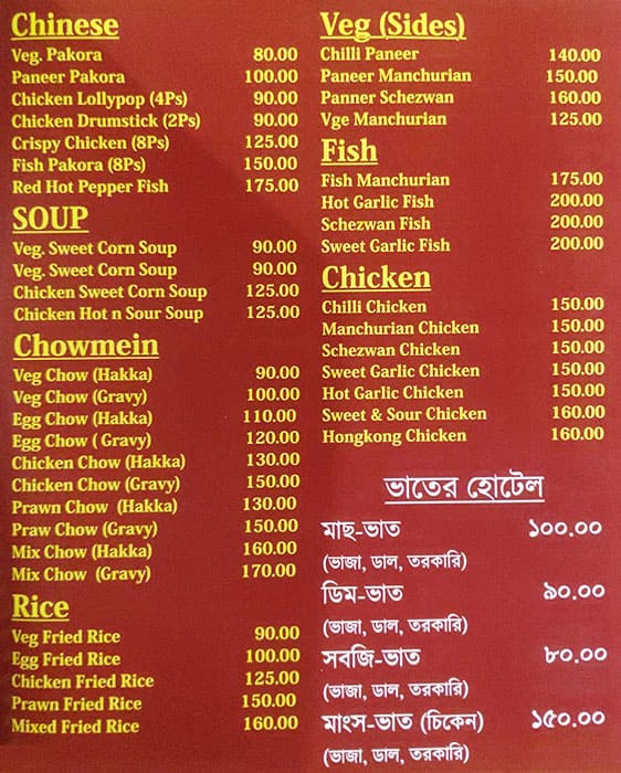 Tanjore menu
