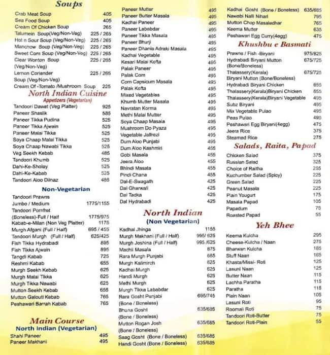 Swagath Noida Sector 18 menu