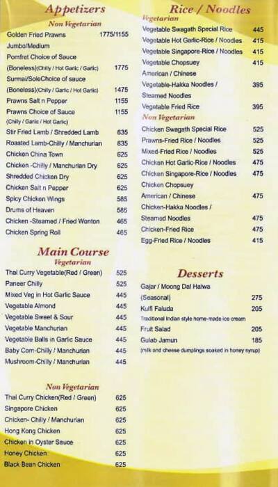 Swagath Noida Sector 18 menu
