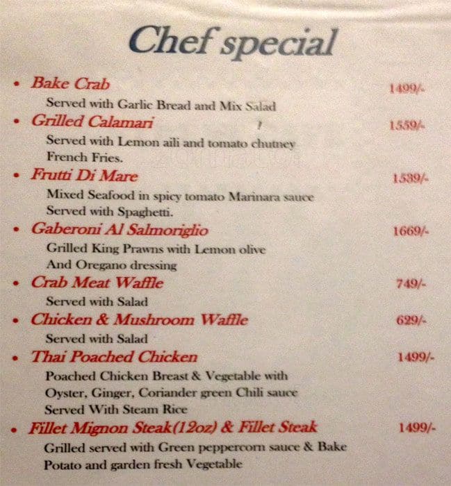 Bixton Street Cafe Menu, Menu for Bixton Street Cafe, Mount Lavinia