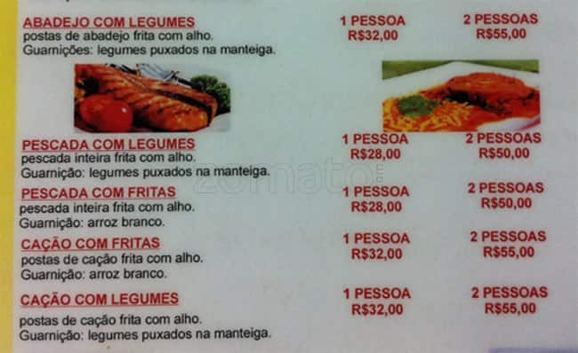 Bar do Lopes cardápio