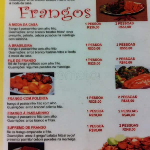 Bar do Lopes cardápio