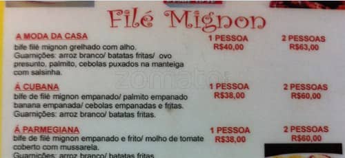 Bar do Lopes cardápio