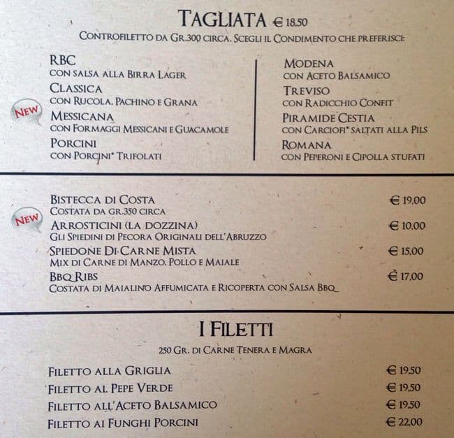 Menu di Roma Beer Company 