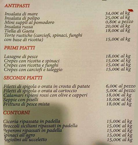 Menu di Bar la Piazzetta 