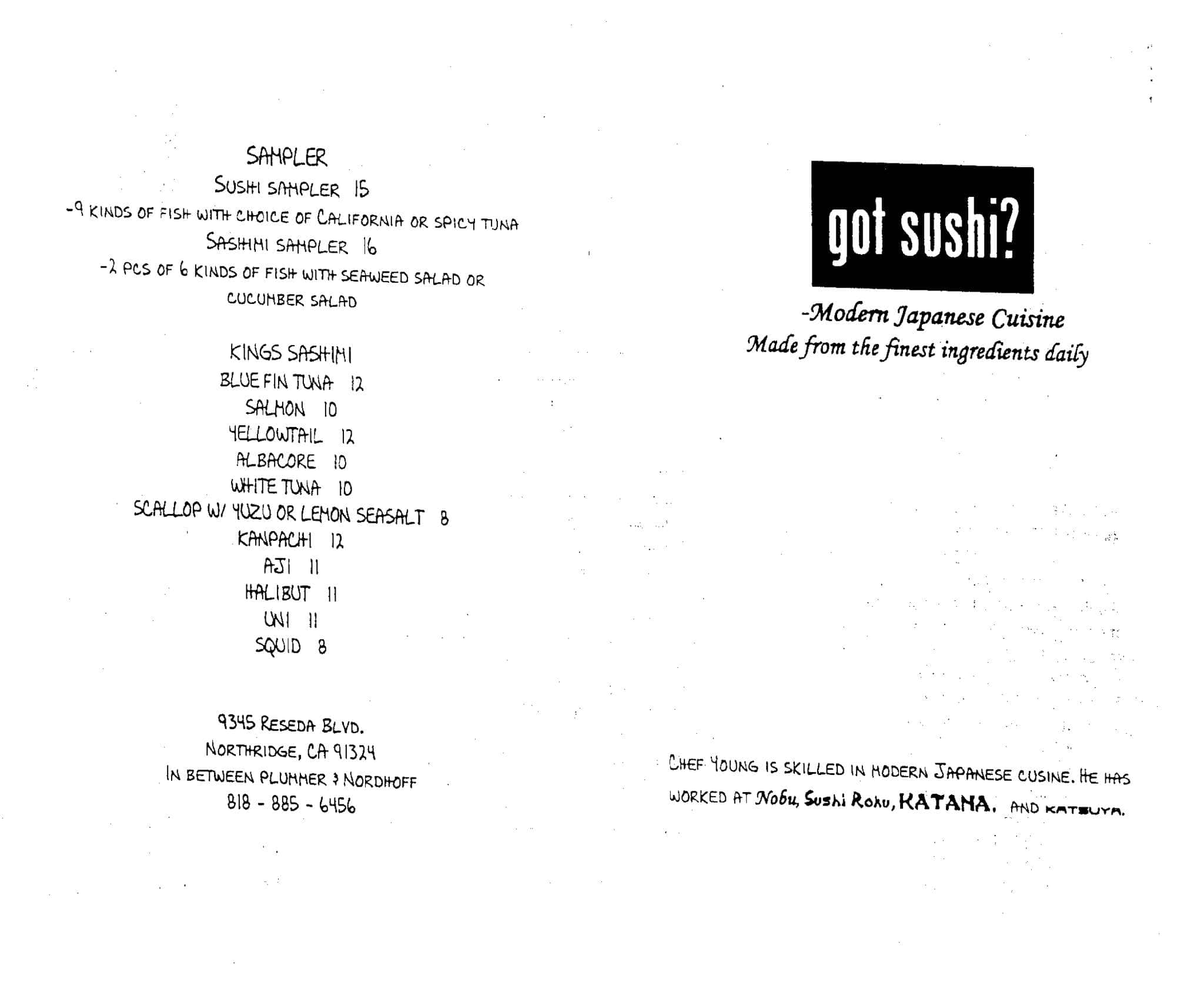 King Burger / Got Sushi Menu, Menu For King Burger / Got Sushi ...