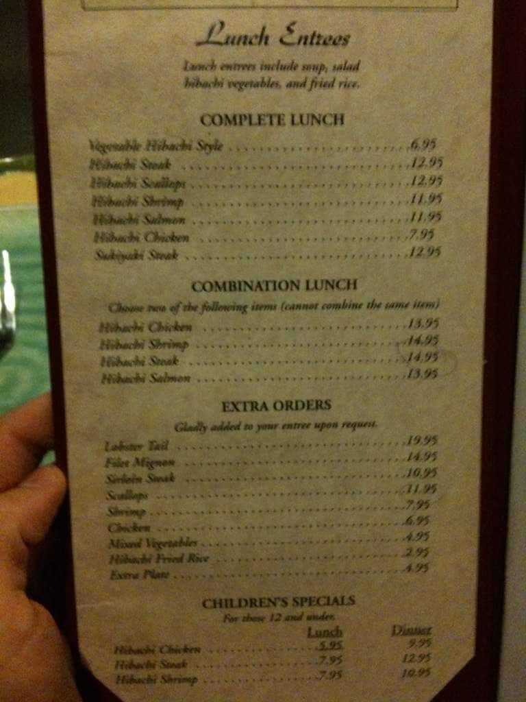 Carta De Shinto Japanese Restaurant Lafayette