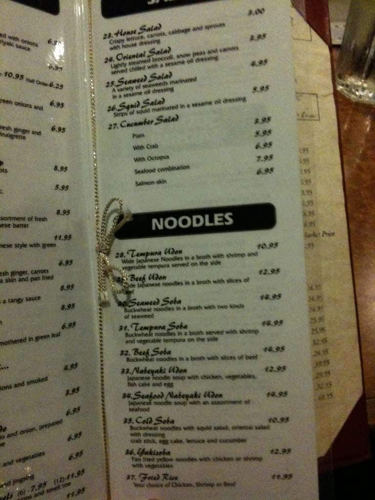 Carta De Shinto Japanese Restaurant Lafayette