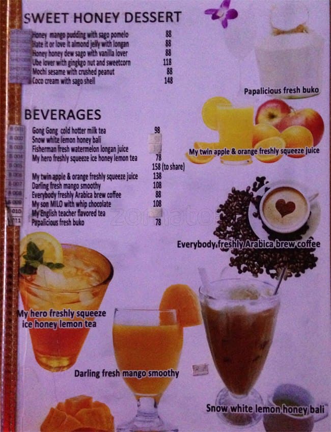 Spring Singapura menu