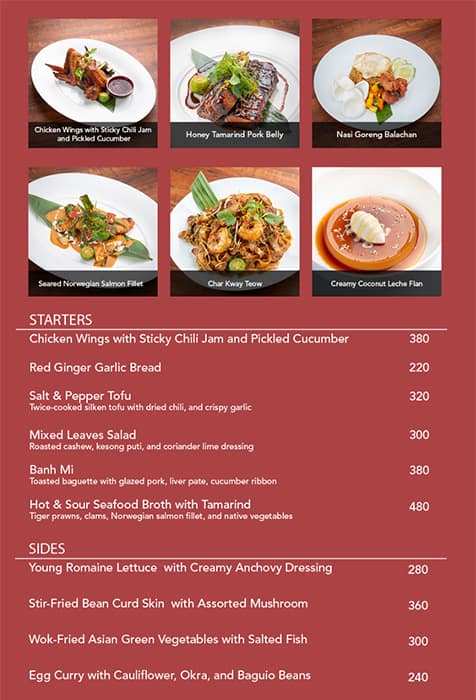 Red Ginger Menu Menu For Red Ginger Entertainment City Paranaque City