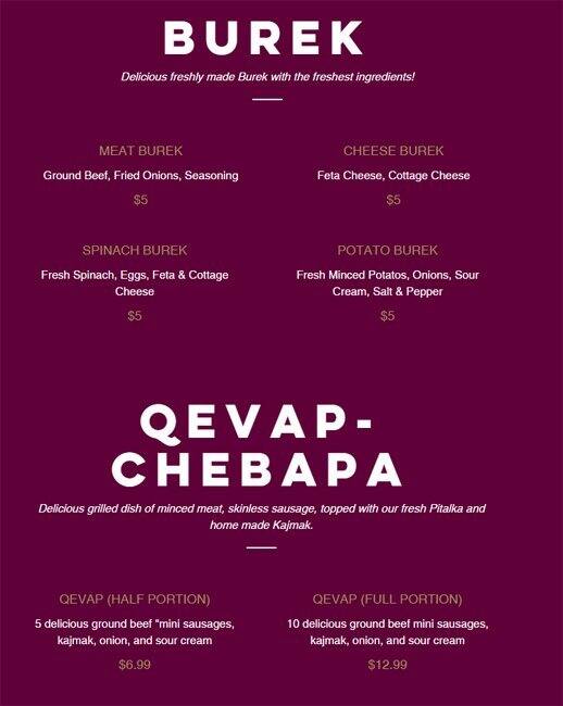 European Bakery and Deli Menu, Menu for European Bakery and Deli, 17th