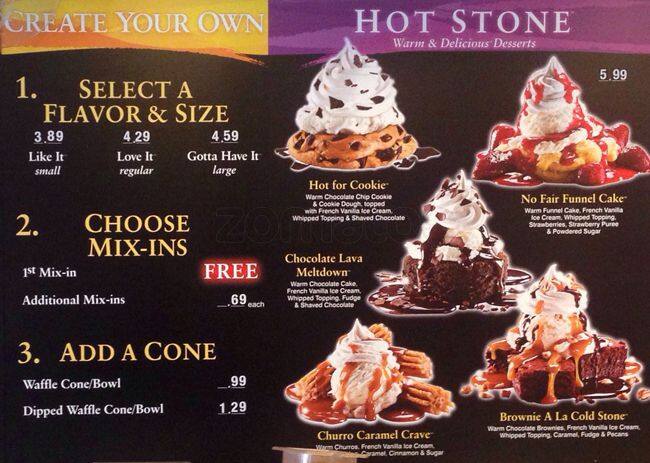 Cold Stone Creamery Menu Menu For Cold Stone Creamery Vernon Hills Chicago Urbanspoon Zomato