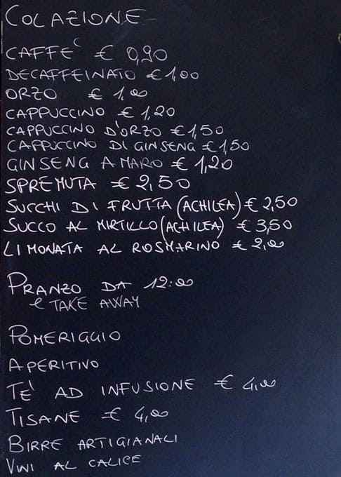 Menu di La Dispensa 