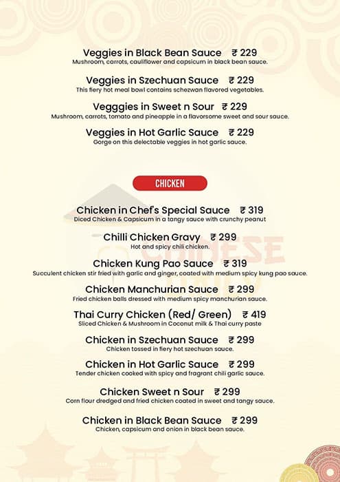 Chinese Daily menu