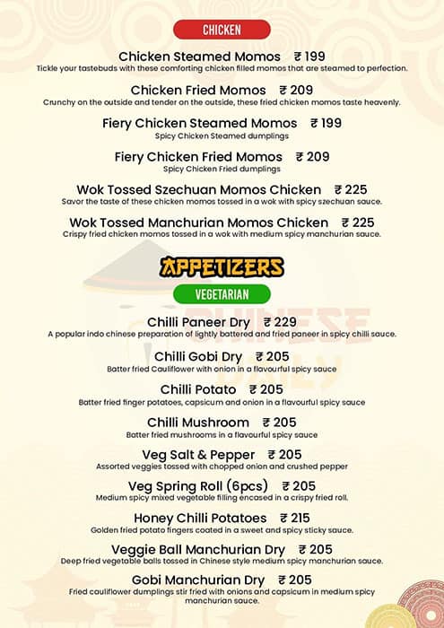 Chinese Daily menu