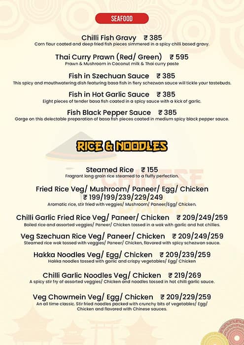 Chinese Daily menu