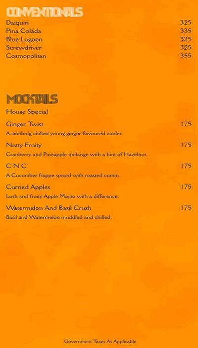 Sigree Global Grill menu