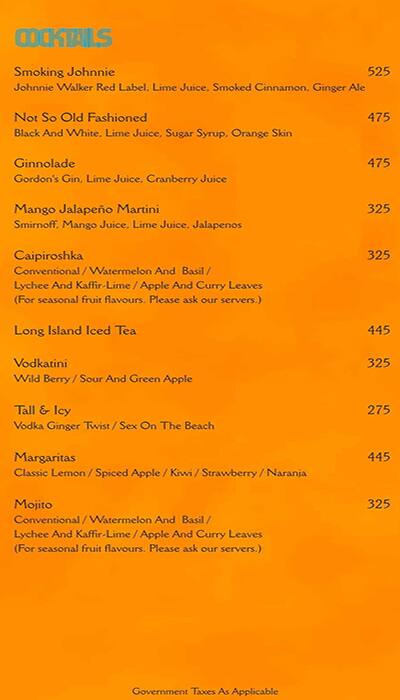 Sigree Global Grill menu