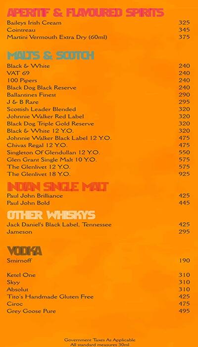 Sigree Global Grill menu