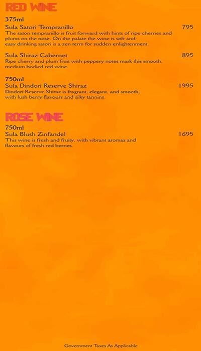 Sigree Global Grill menu