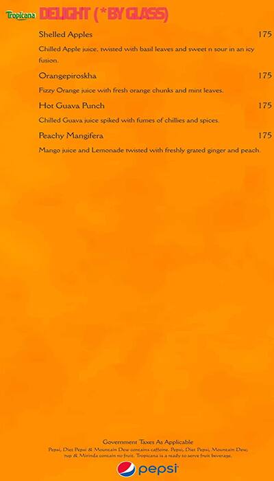 Sigree Global Grill menu