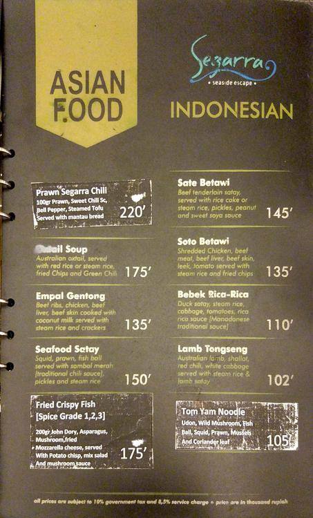 Segarra Menu Menu For Segarra Ancol Jakarta Zomato